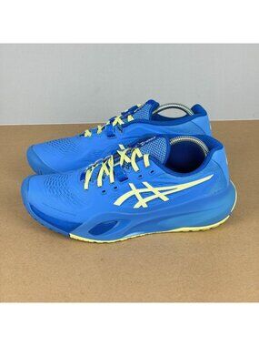 Asics Gel Resolution X Tennis Shoes Womens 7.5 Blue Yellow Lace Up Athletic
